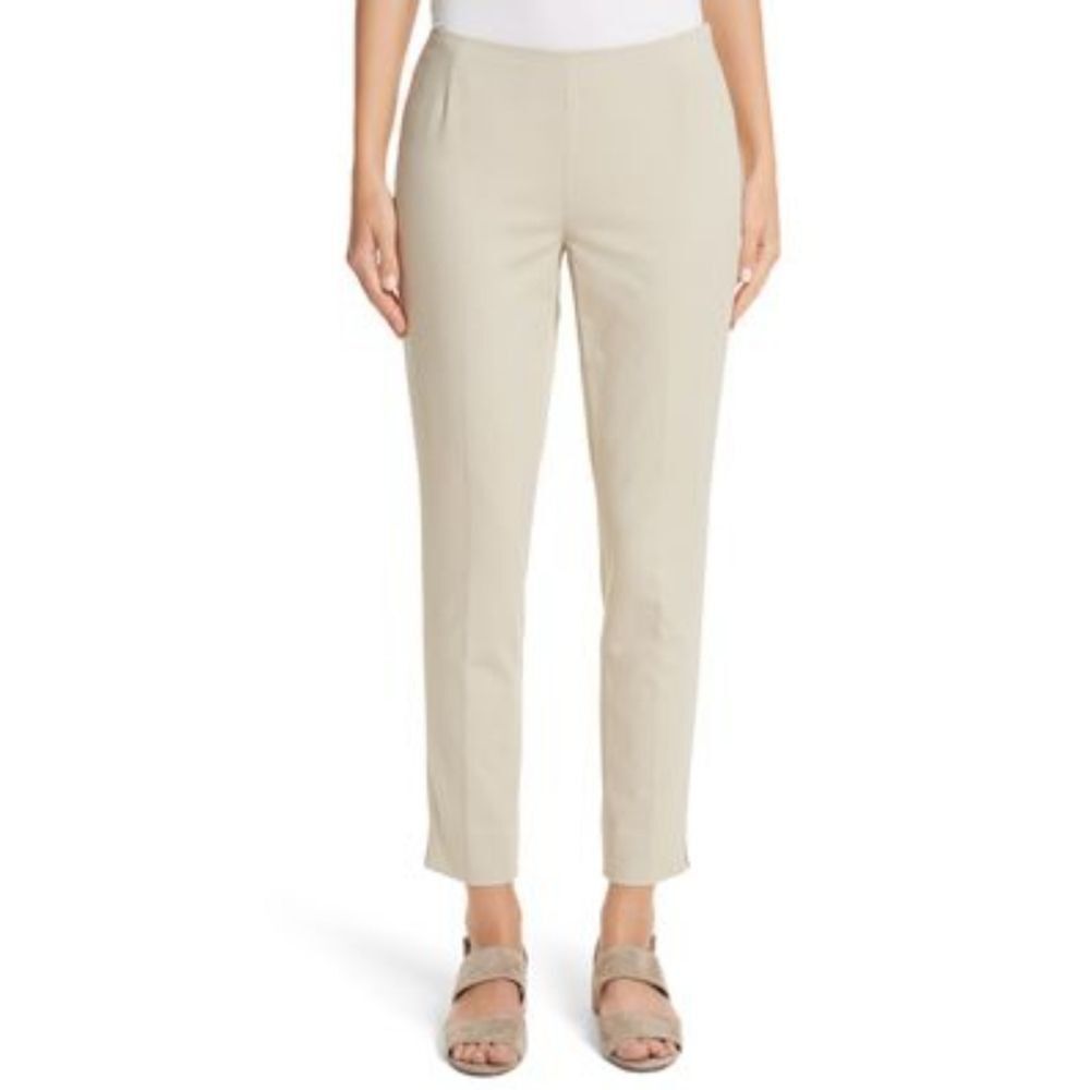 Lafayette 148 New York Stanton Khaki Slim Leg Ankle Pants Size 8